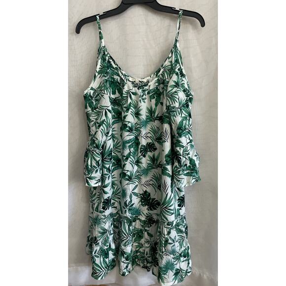 Solitaire Other - Solitaire swim white cold shoulder tunic cover-up, women‎ Large Green White